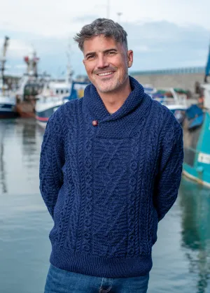 Aran Shawl Neck Sweater | DWB