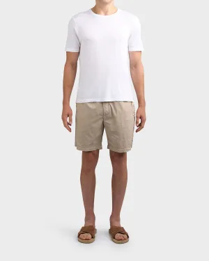 Beige Lightweight Lyocell Cotton Stretch Shorts