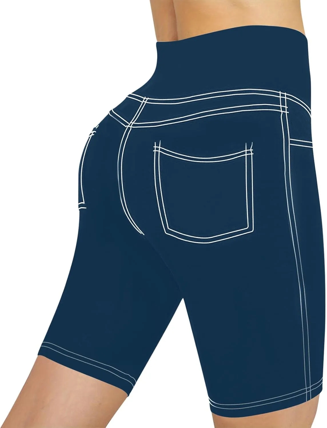 Biker Shorts for Women Cotton High Waisted Yoga Shorts Tummy Control Short Leggings