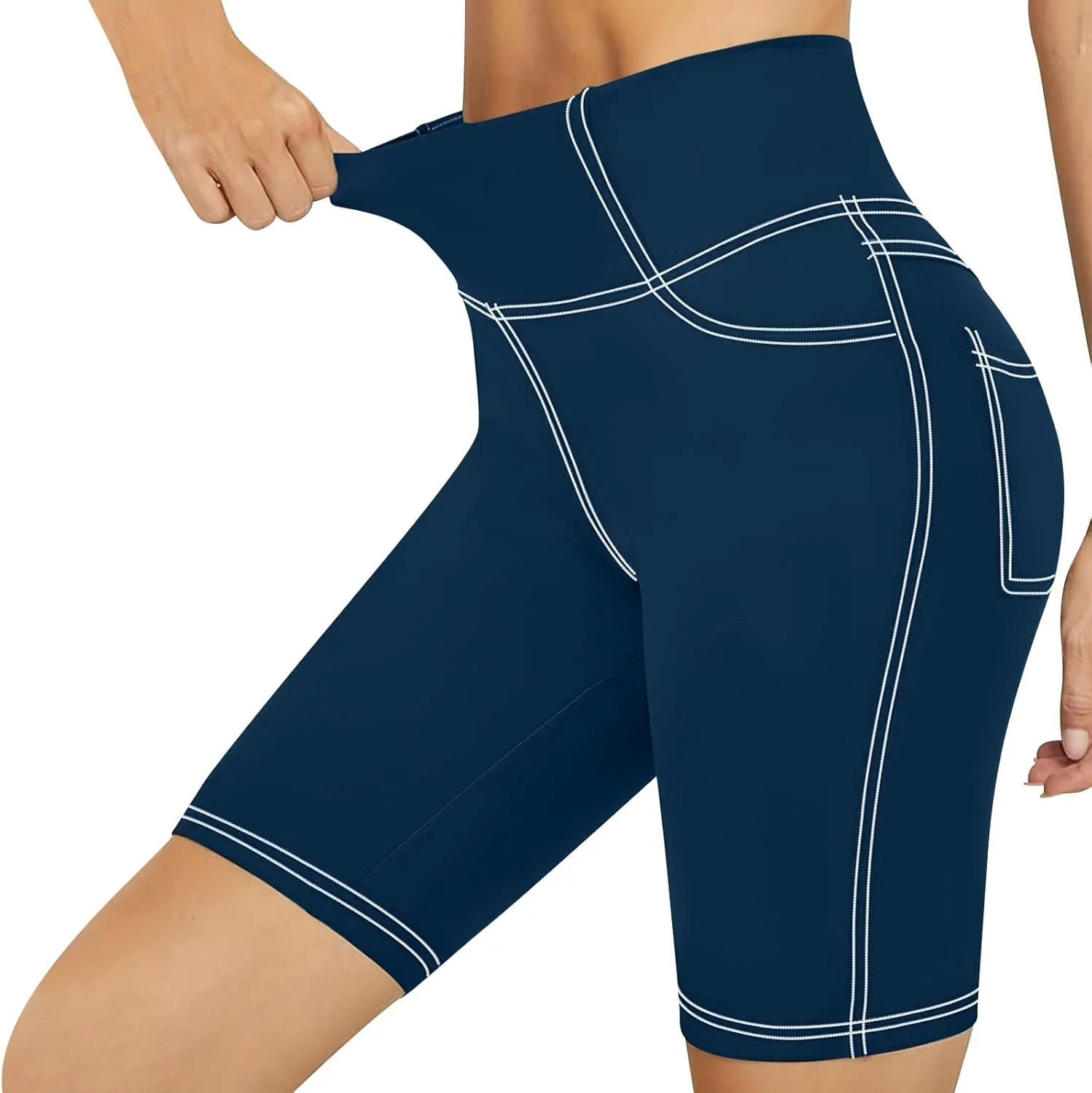 Biker Shorts for Women Cotton High Waisted Yoga Shorts Tummy Control Short Leggings