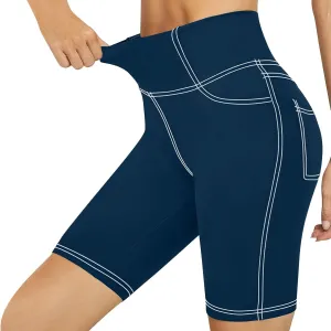 Biker Shorts for Women Cotton High Waisted Yoga Shorts Tummy Control Short Leggings