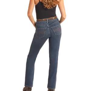 Boot Stitch Embroidery High Rise Boot Cut Jeans Rock & Roll Denim
