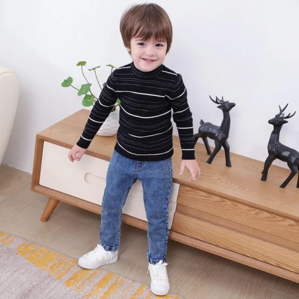 Boys Elastic band Solid Jeans Wholesale Boys Jeans