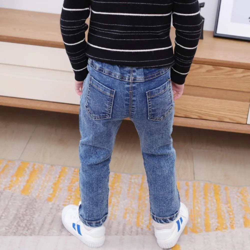 Boys Elastic band Solid Jeans Wholesale Boys Jeans