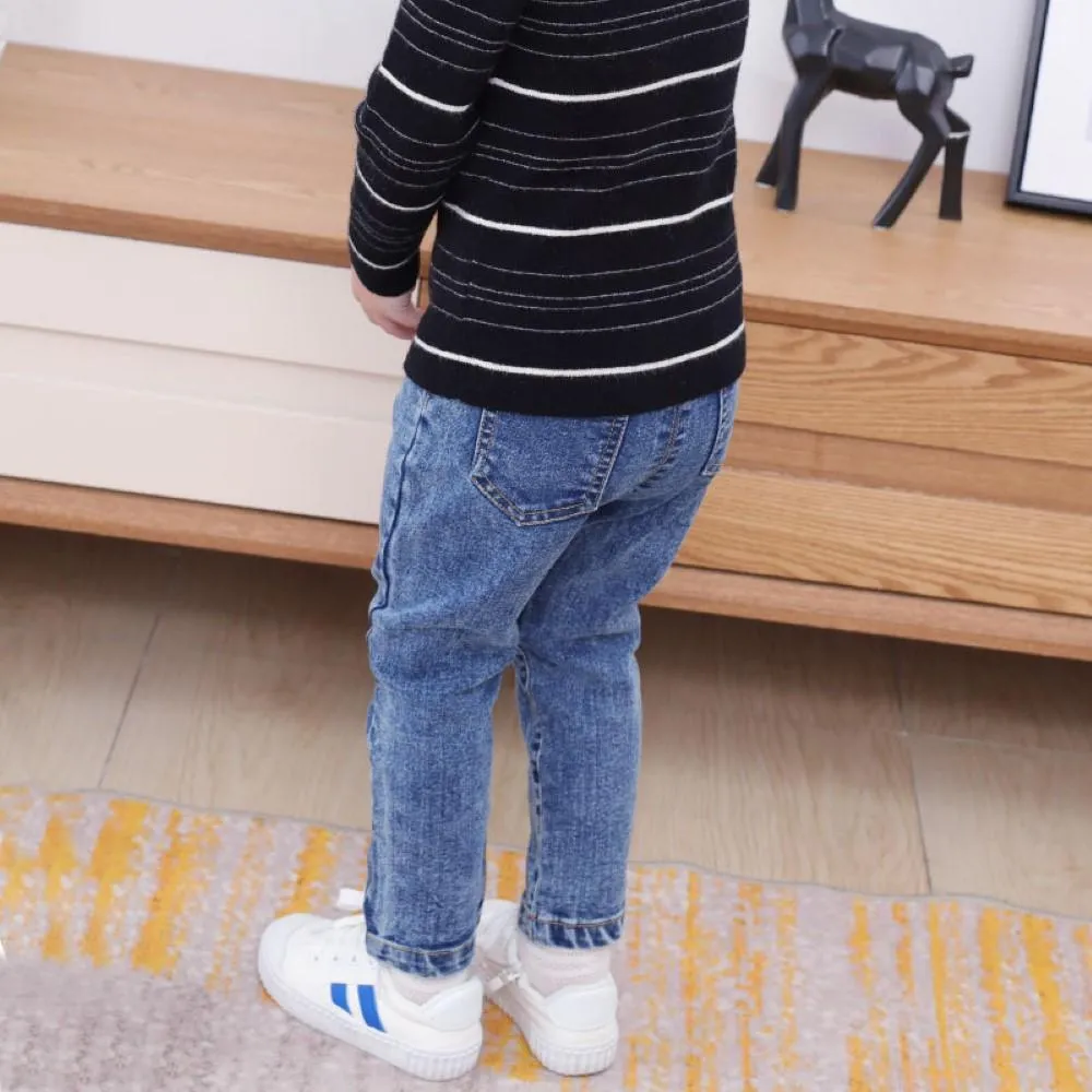 Boys Elastic band Solid Jeans Wholesale Boys Jeans