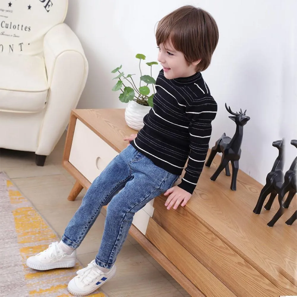 Boys Elastic band Solid Jeans Wholesale Boys Jeans