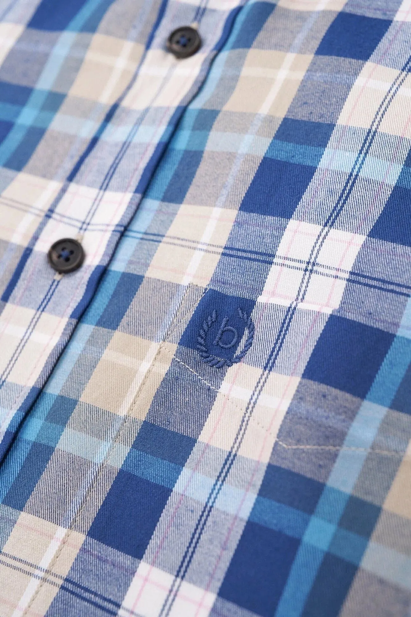 Bugatti Mens LS Shirt 68312B Blue