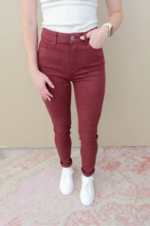 Cabernet Colored Twill Jeans
