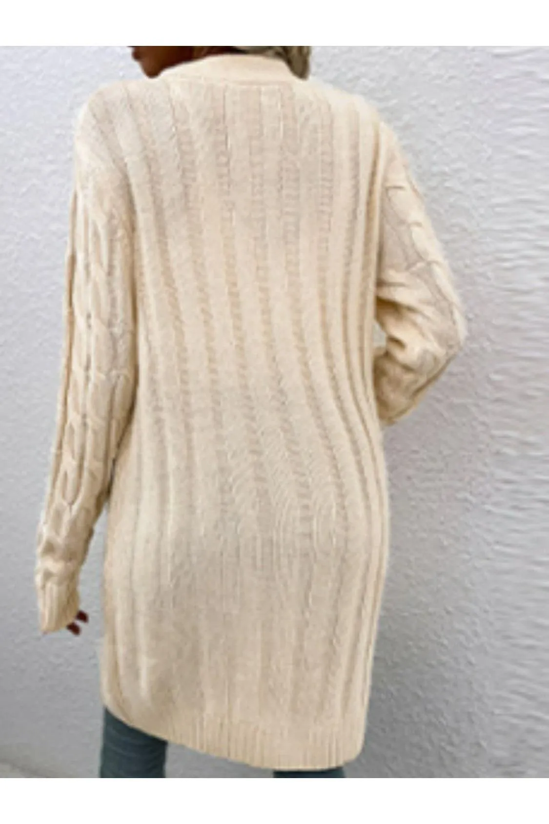 Cable-Knit Button Down Cardigan with Pockets, Multiple Colors