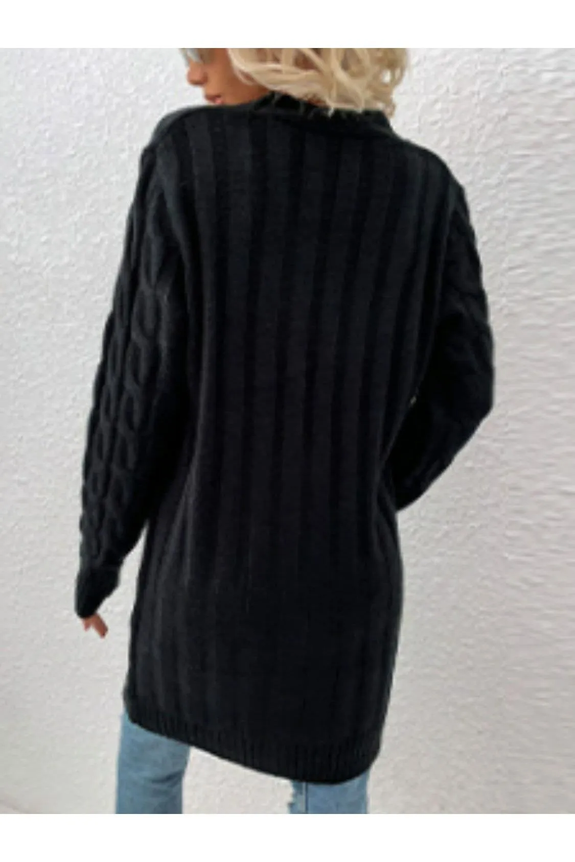Cable-Knit Button Down Cardigan with Pockets, Multiple Colors