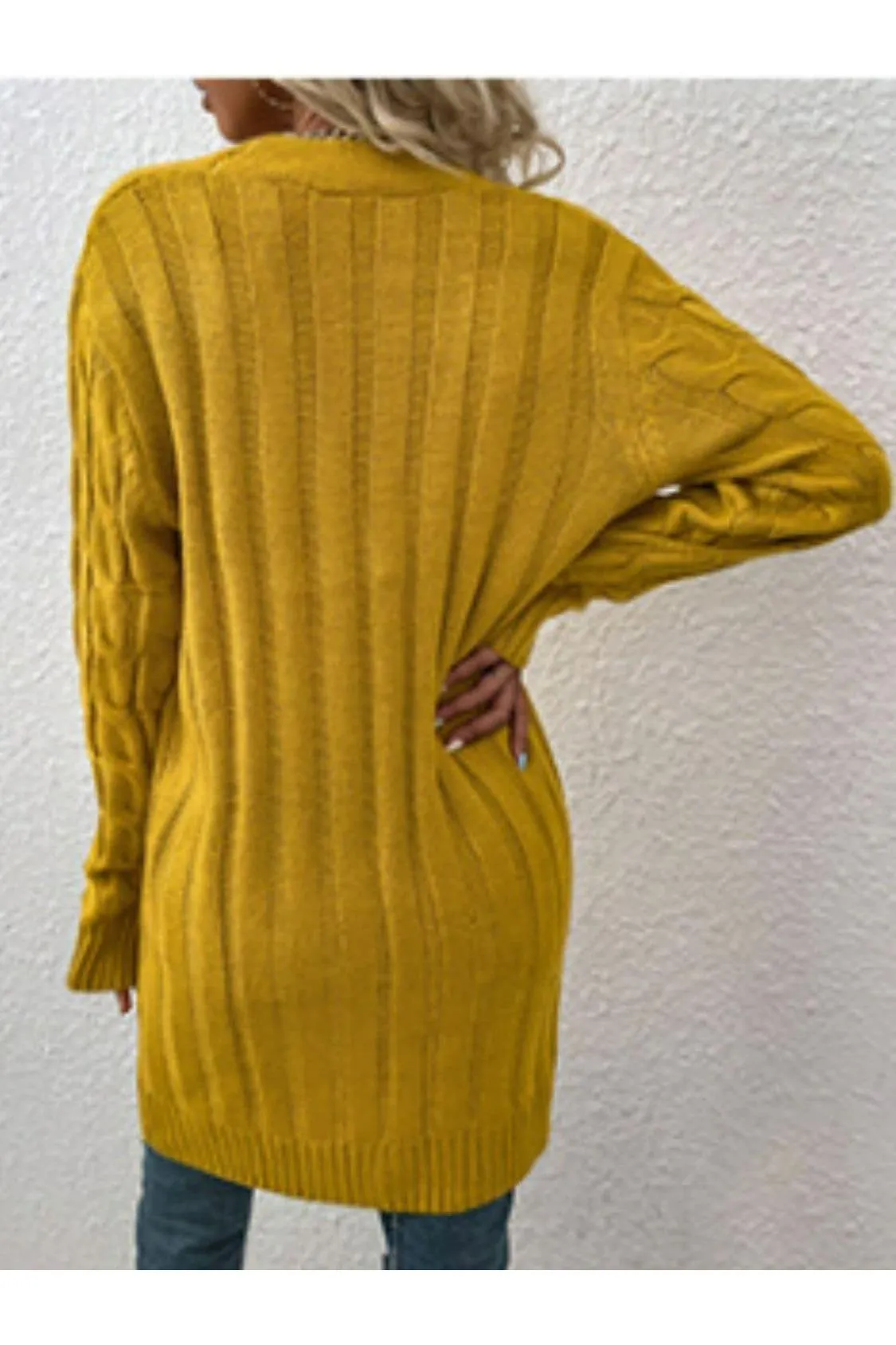 Cable-Knit Button Down Cardigan with Pockets, Multiple Colors