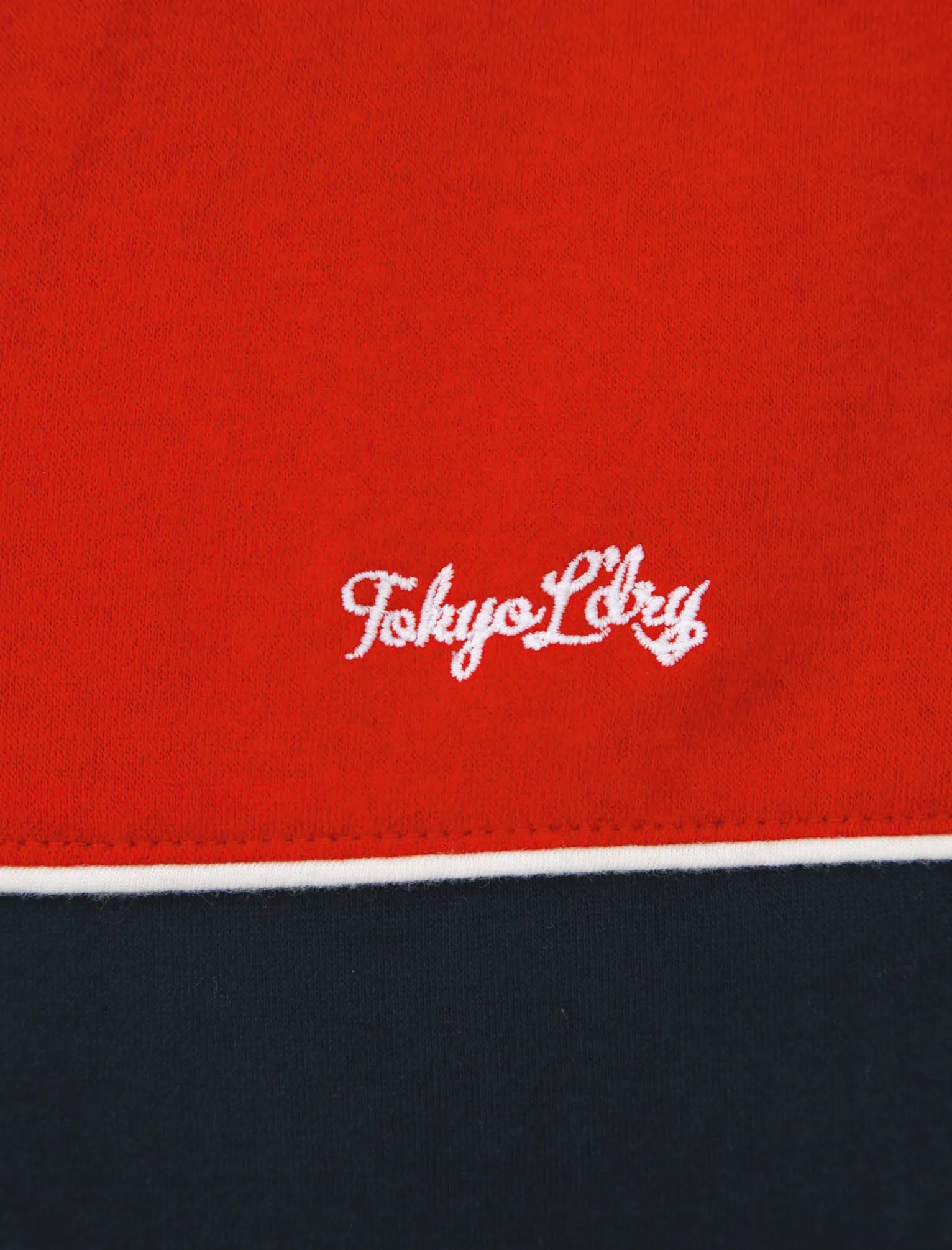 Carpenter Colour Block Zip Through Hoodie In Barados Cherry - Tokyo Laundry