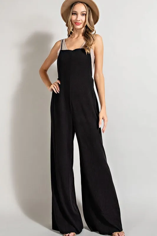 Casually Chic Overalls in Black