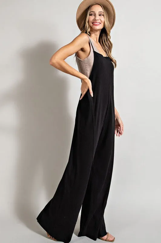 Casually Chic Overalls in Black