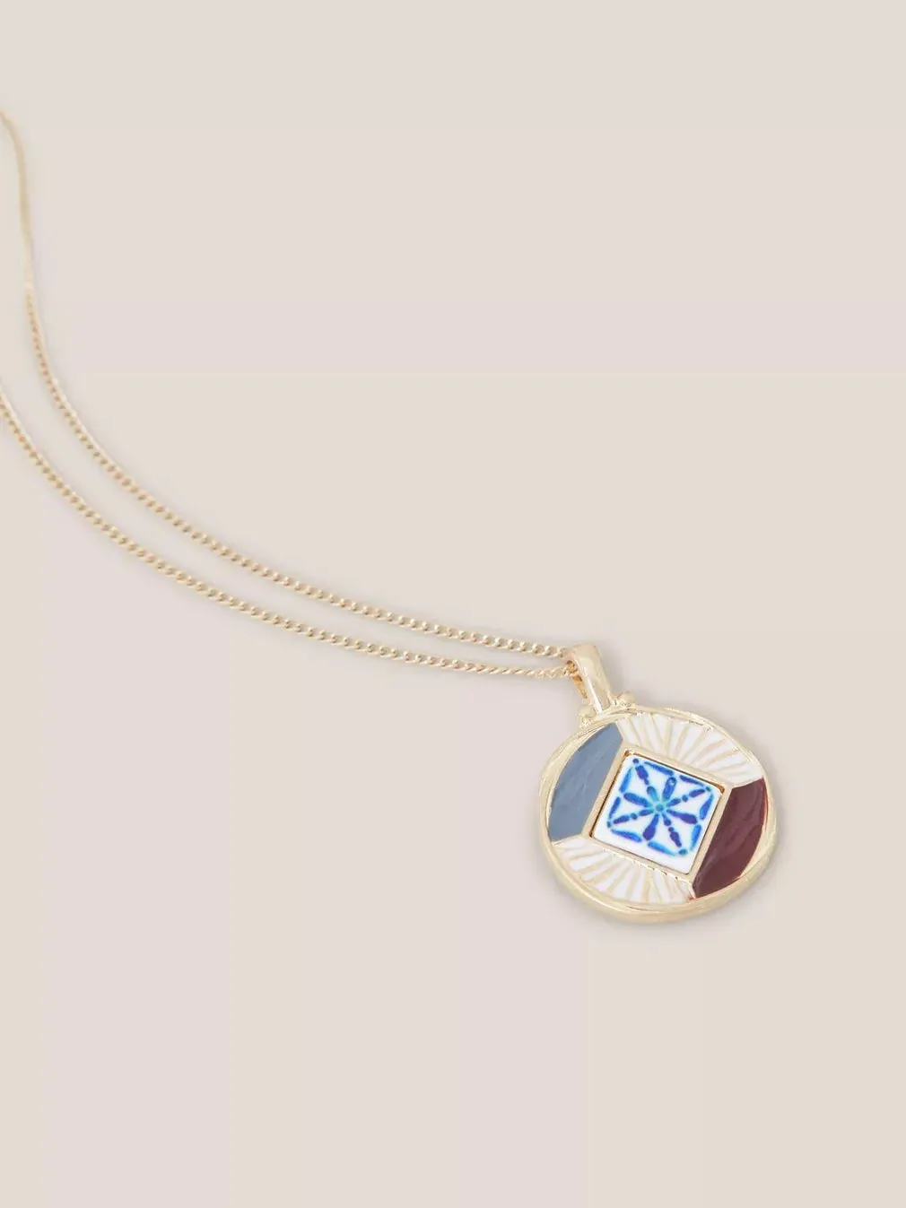 CIRCULAR MOSAIC TILE NECKLACE