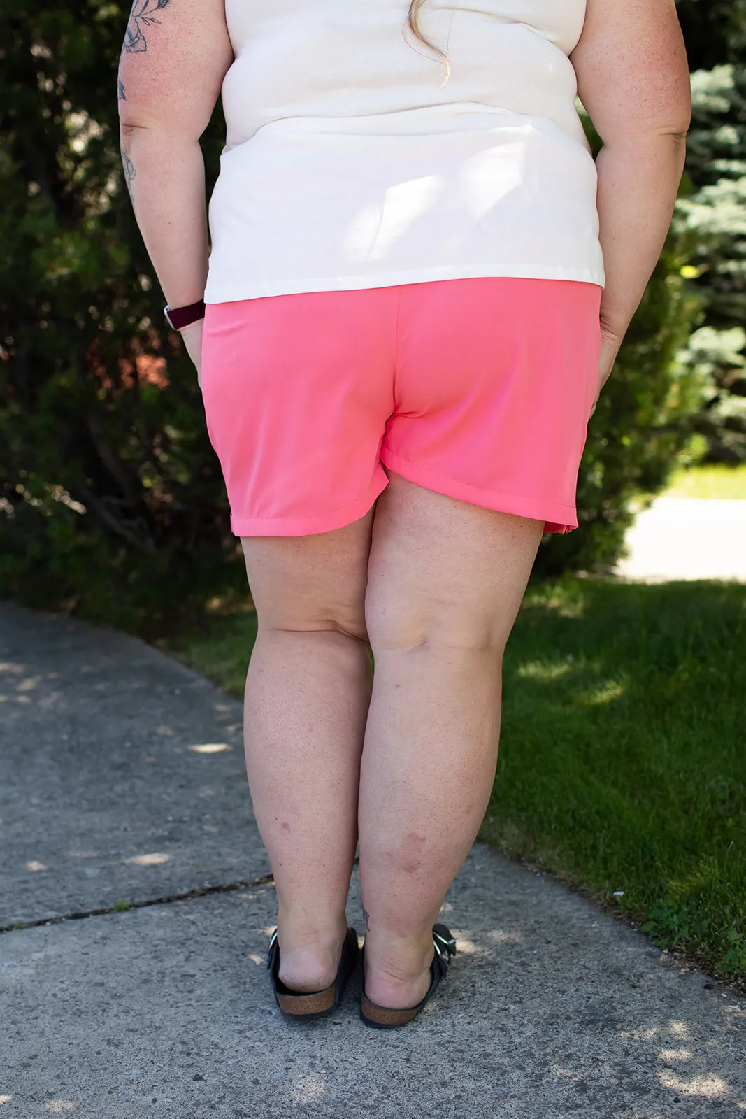 Coral Elastic Waist Pocket Easy Shorts (SM-3X)