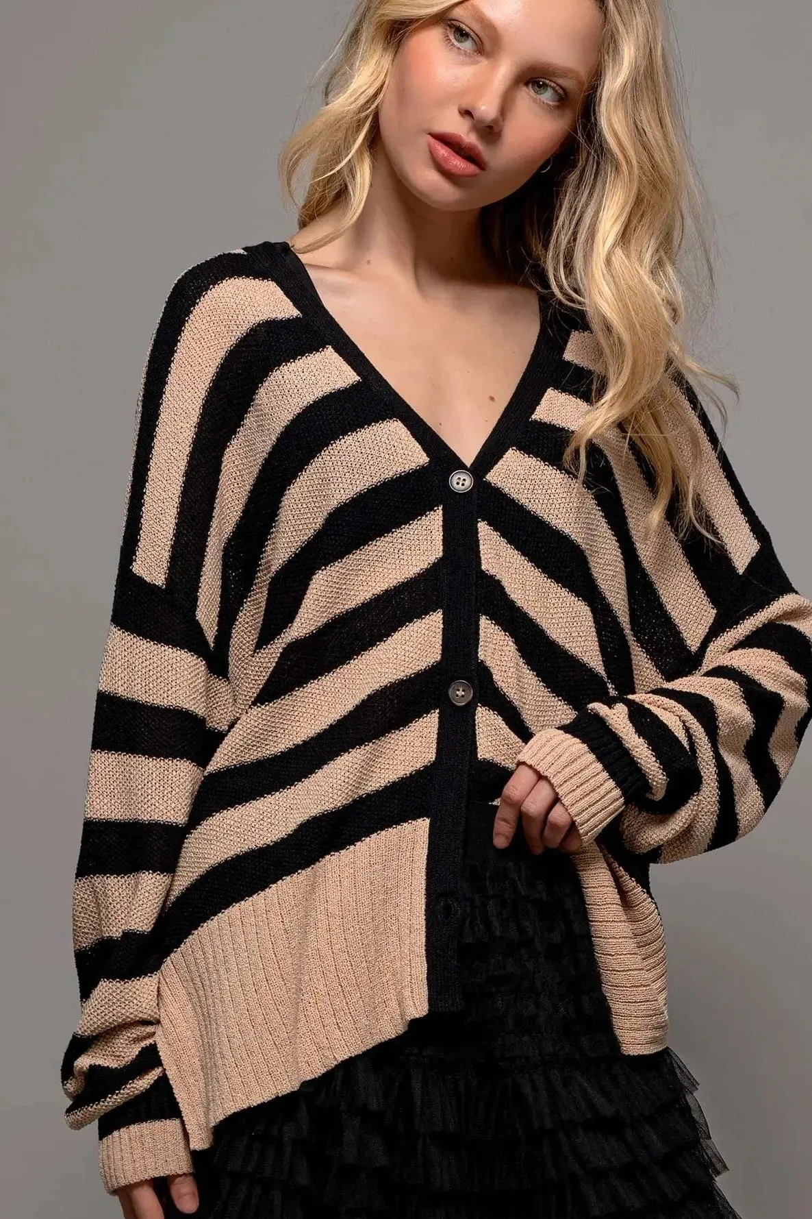 Cozy and Free Stripe Cardigan
