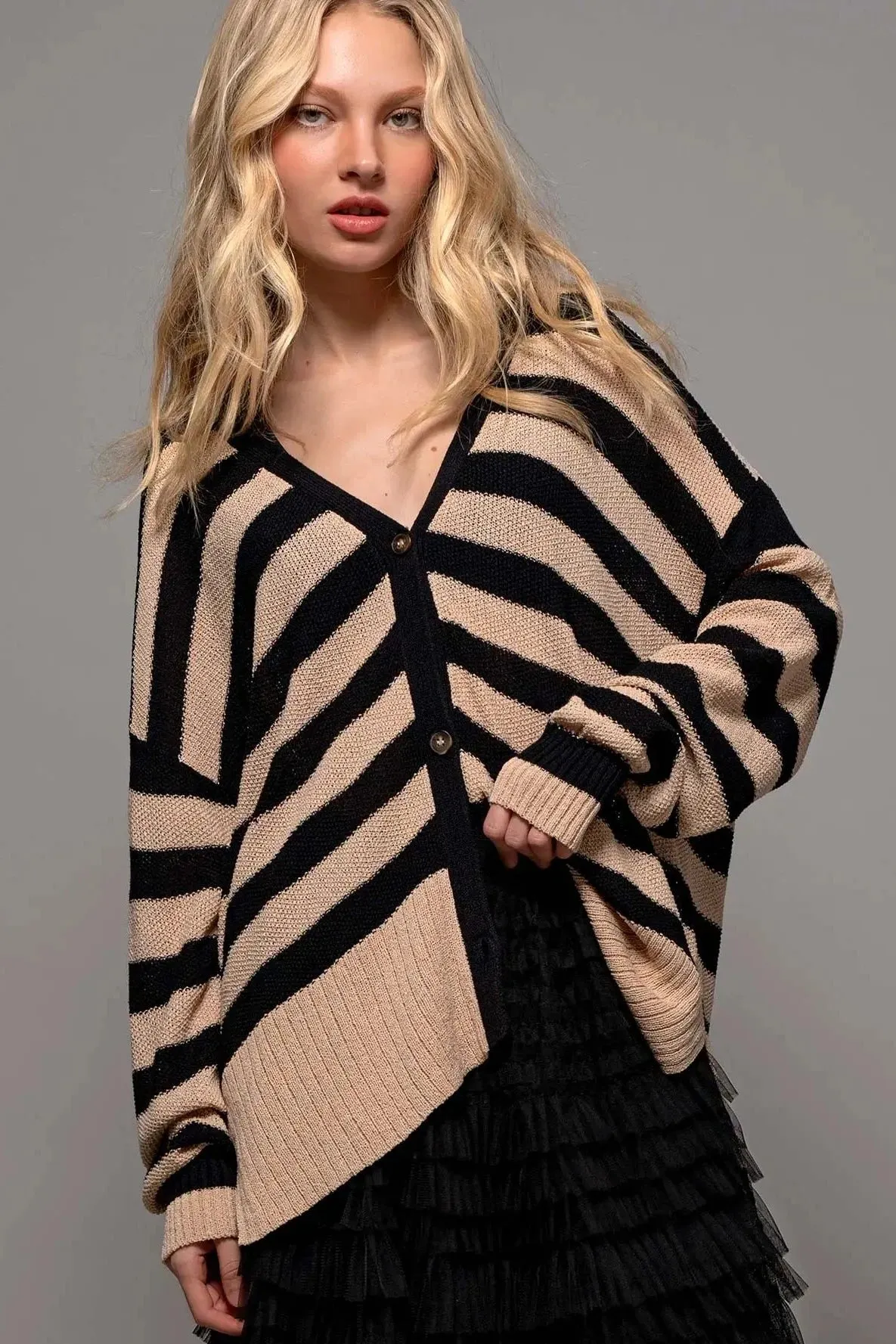 Cozy and Free Stripe Cardigan