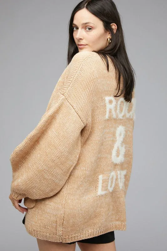 Davi & Dani Rock & Love Knit Long Sleeve Cardigan