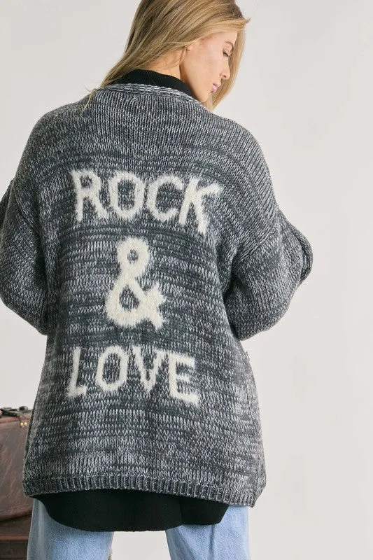 Davi & Dani Rock & Love Knit Long Sleeve Cardigan