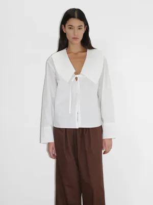 Deiji Studios Collared Tie White Shirt
