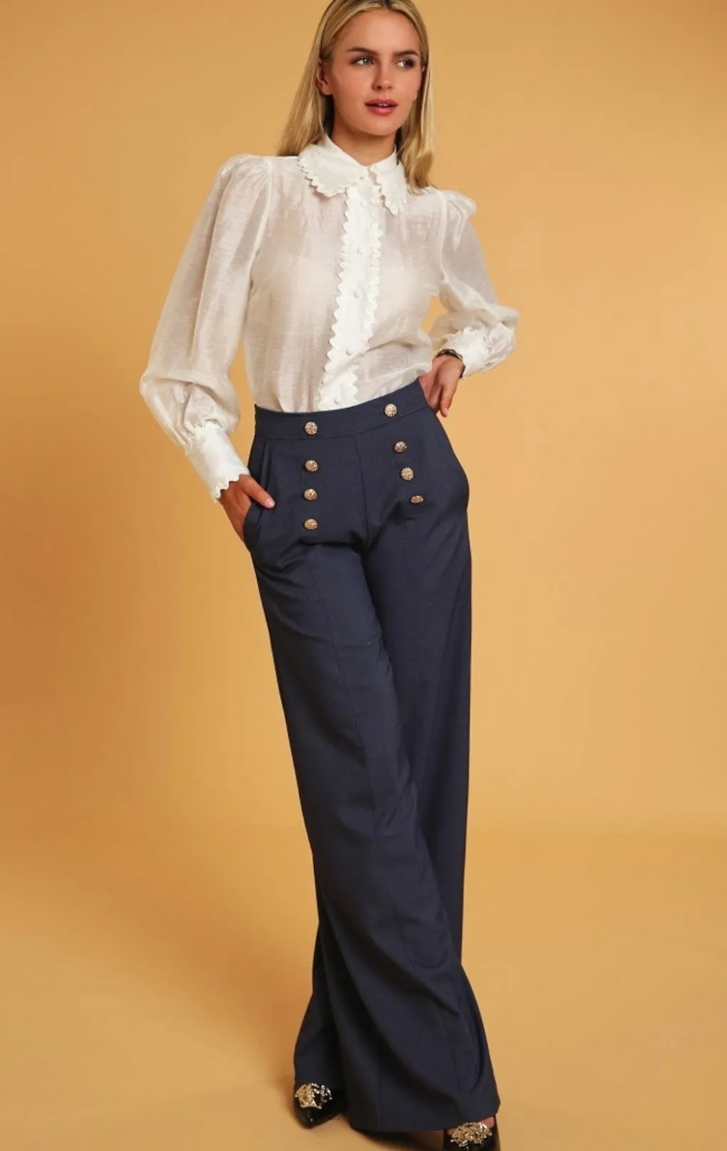 Denim Dress Pants