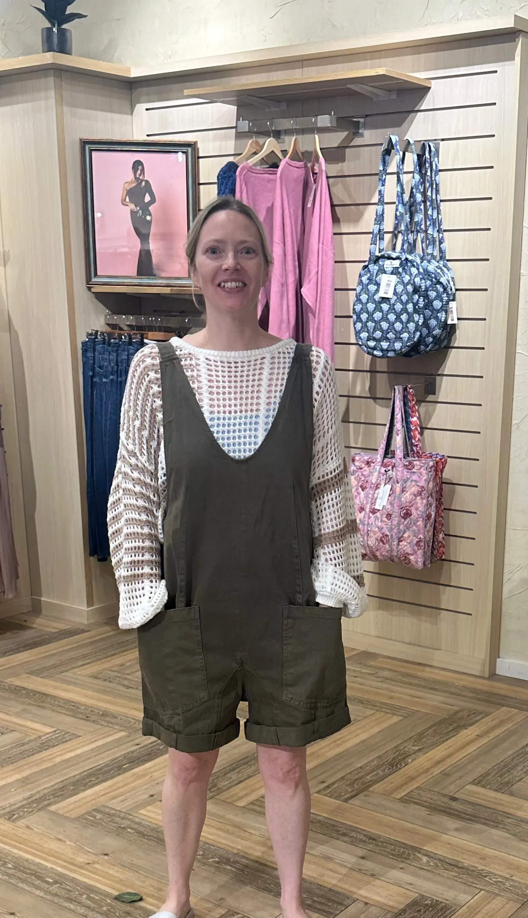 Denim Wide Leg Overall Romper In Olive By Together ONLY 2 LEFT!