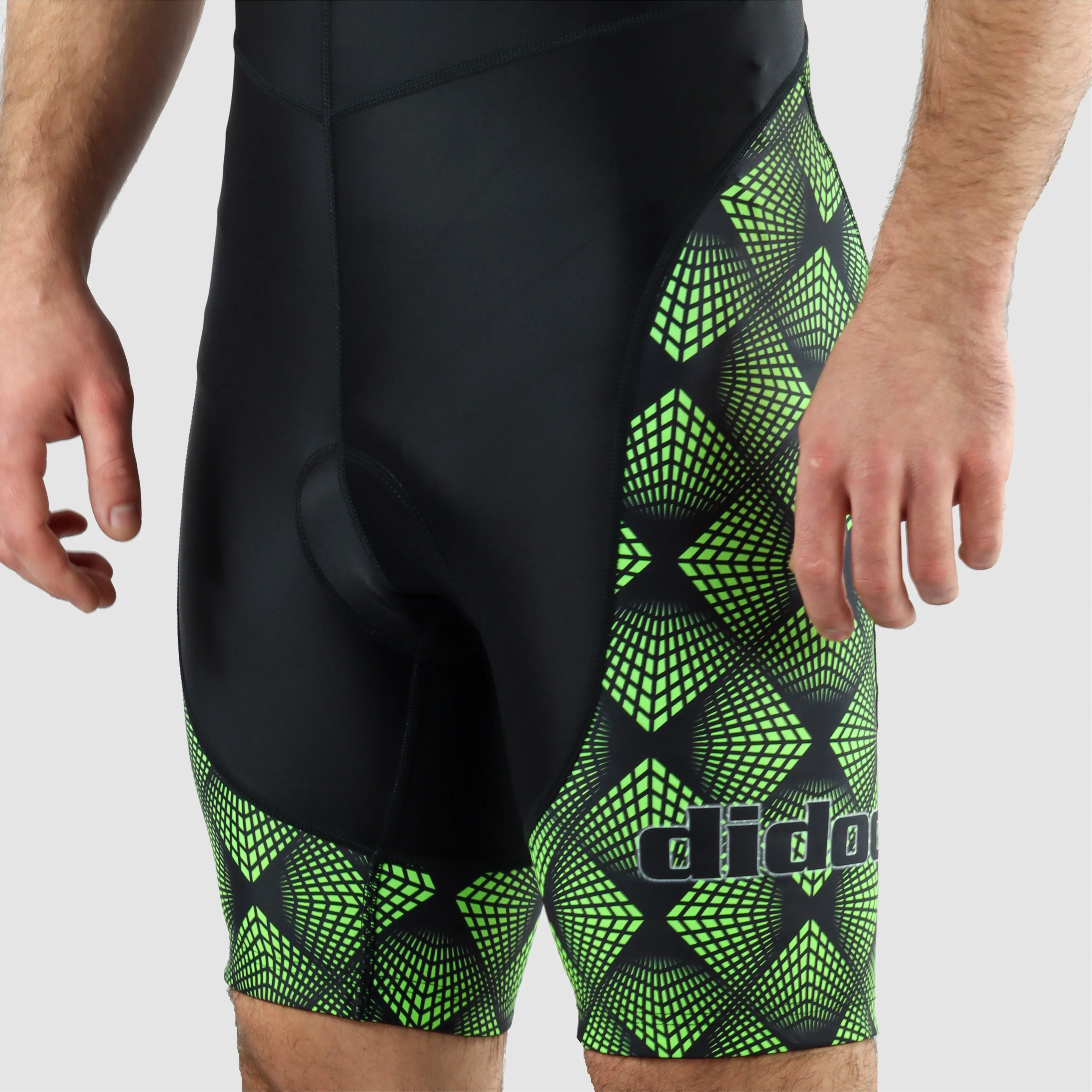 DiDOO Men's Classic Quick Dry Padded Cycling Bib Shorts Black and Green
