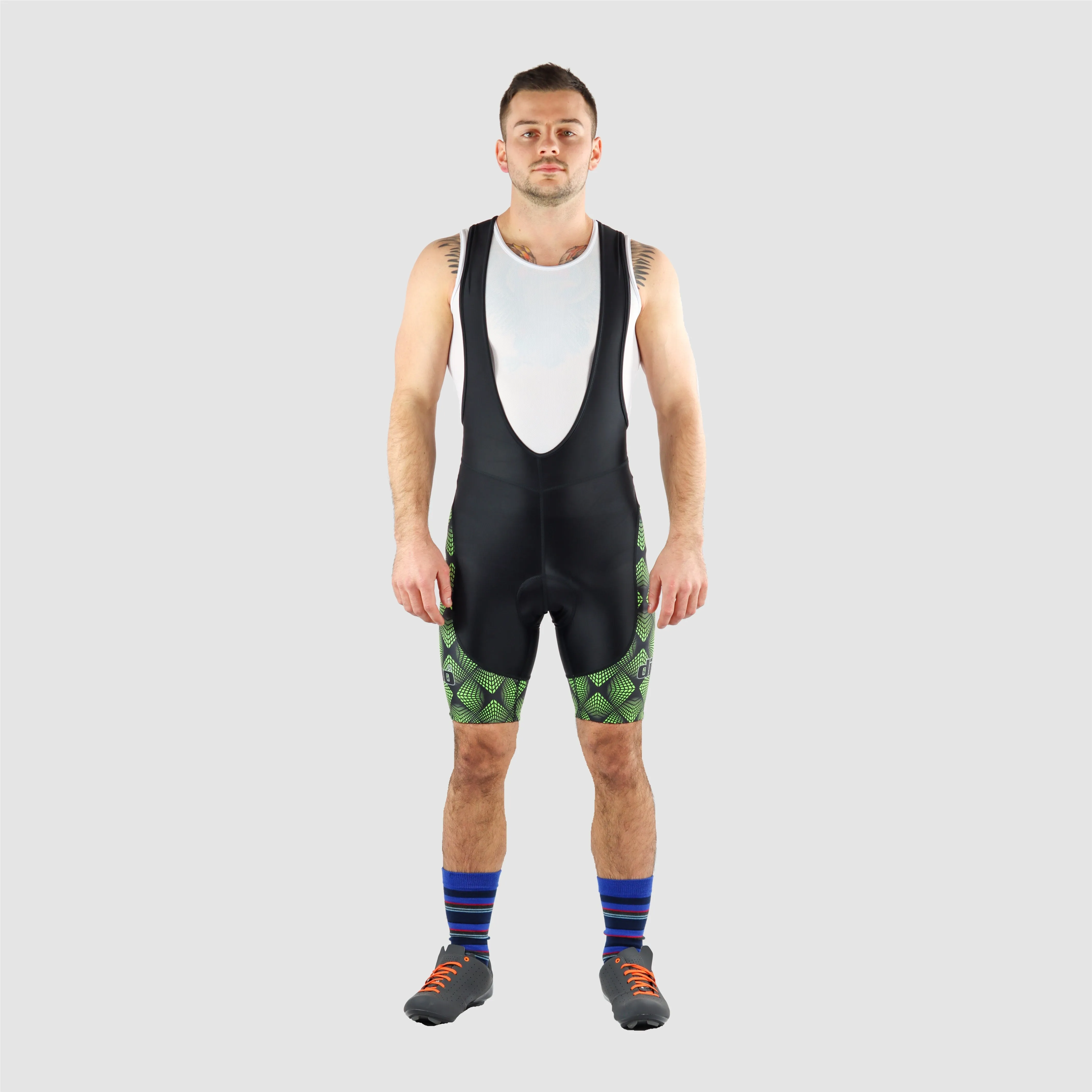 DiDOO Men's Classic Quick Dry Padded Cycling Bib Shorts Black and Green
