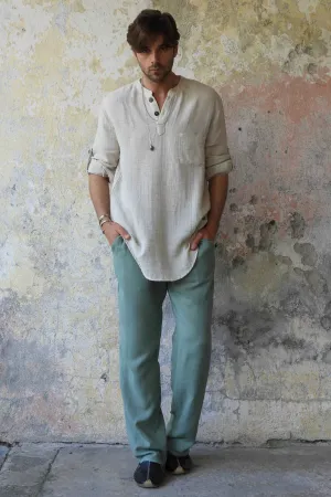 DUNE Organic Gauze Cotton Pants (Black, Sage Green)