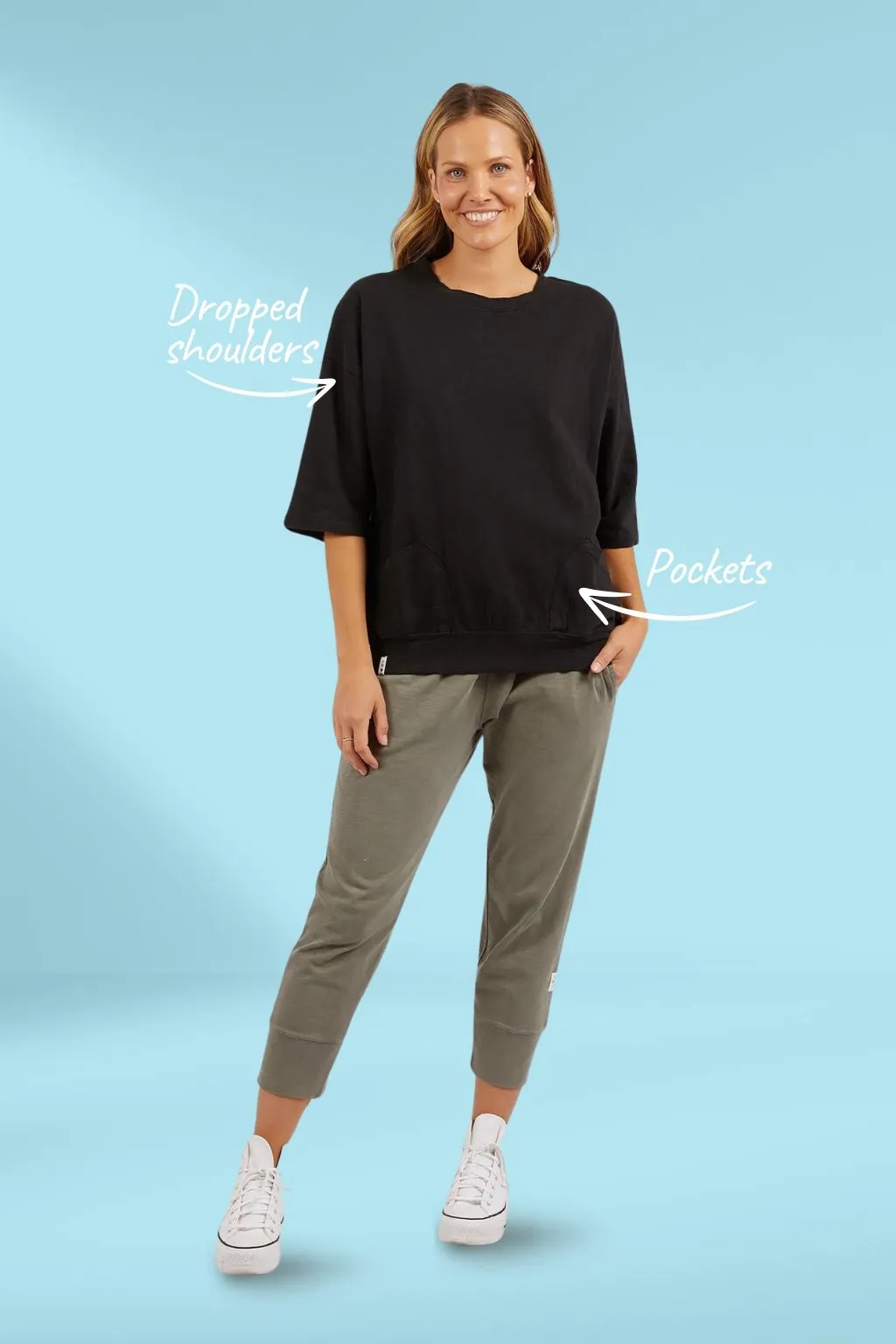 Elm Fundamental Maizie Sweat Black