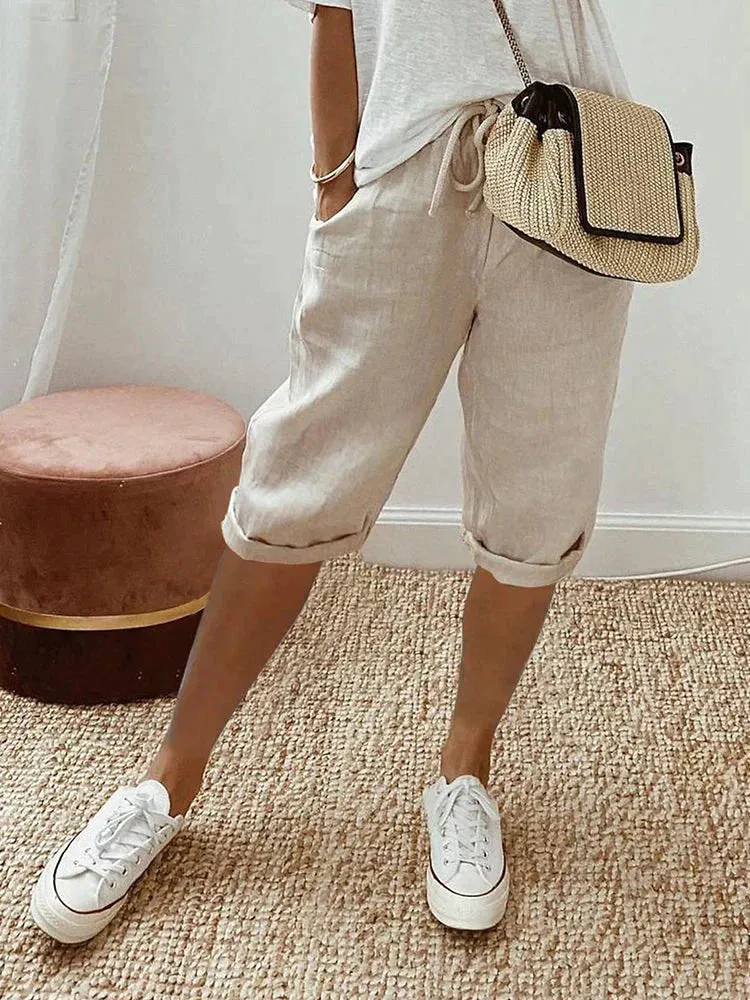 EMMA - Cotton-Linen Women's Shorts