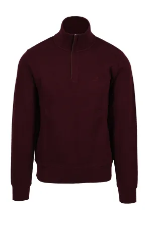 Gant D1.sacker Rib Half Zip Dark Burgundy Melange