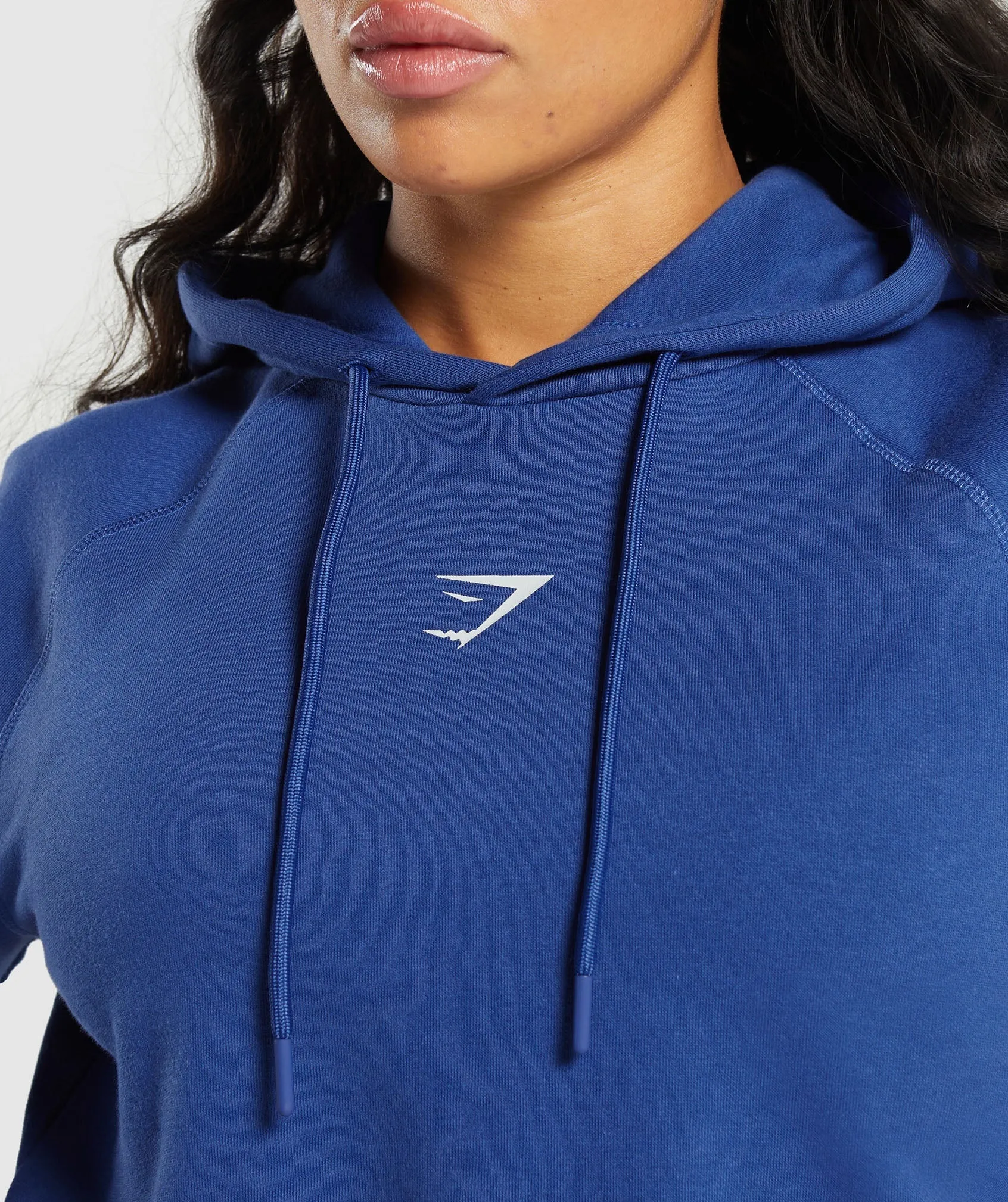 Gymshark Training Department Graphic Cropped Hoodie - Wave Blue