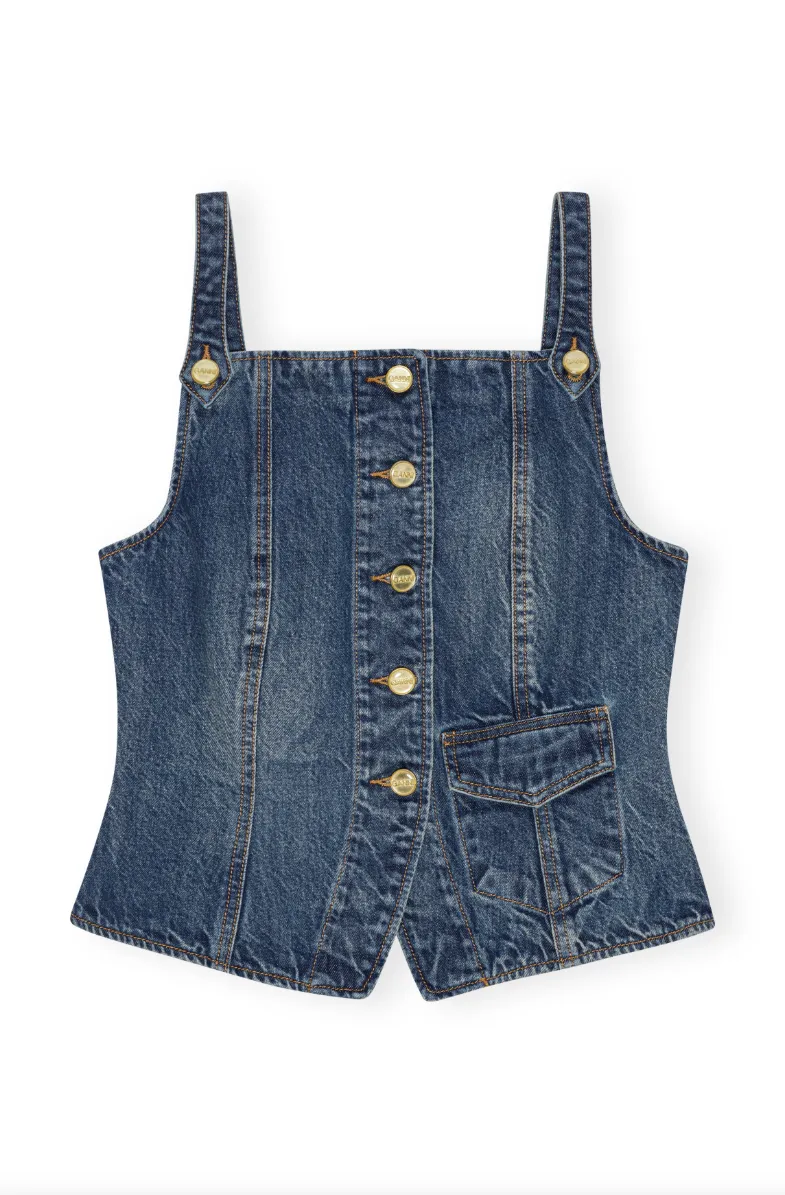 Heavy Washed Denim Top