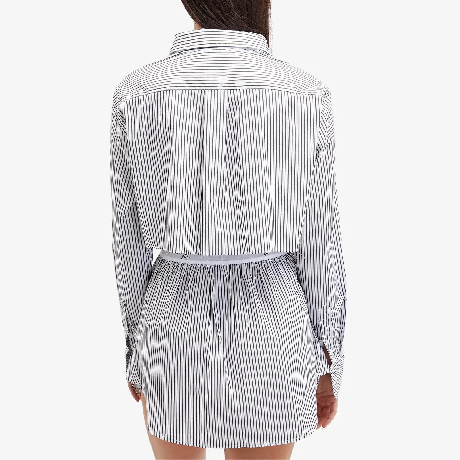 Hommegirls Cropped Shirt, white/black