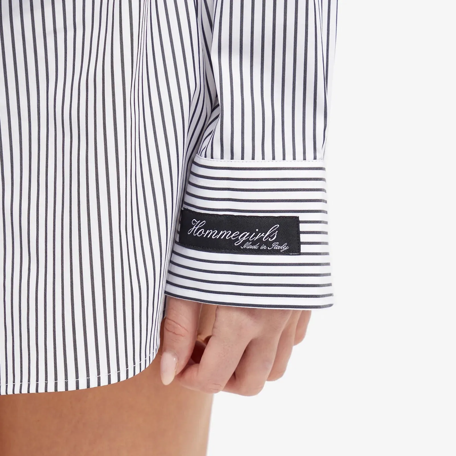 Hommegirls Cropped Shirt, white/black