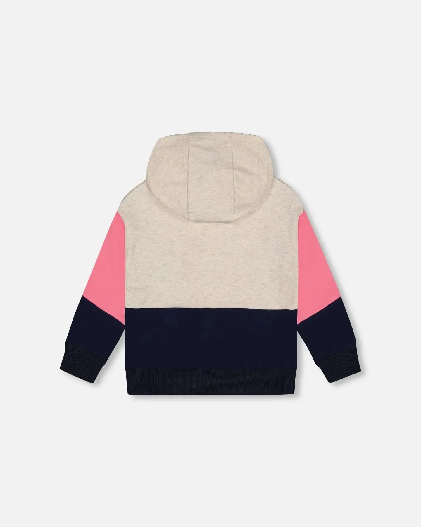 Hooded Sweatshirt Colorblock Beige, Navy And Pink