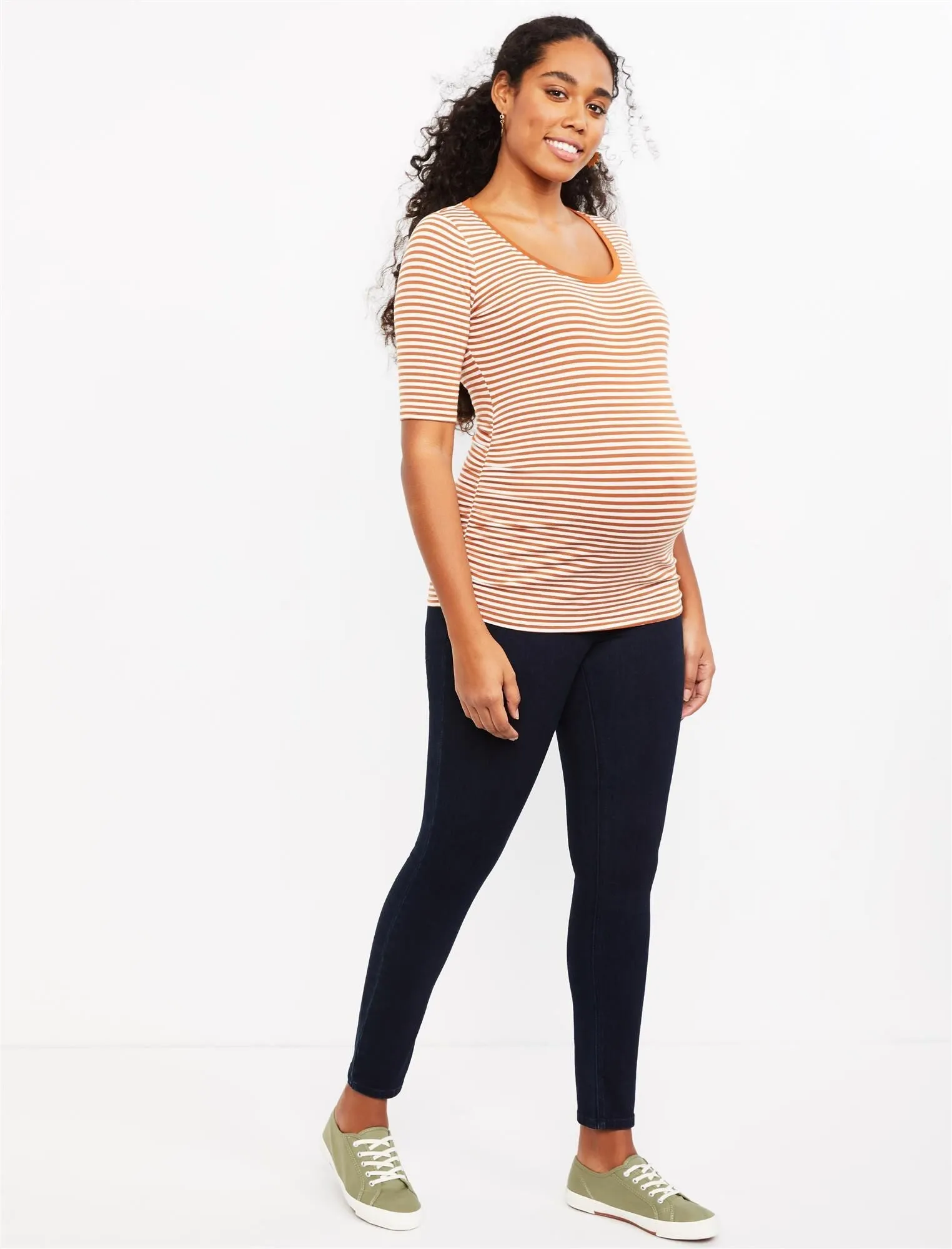 Indigo Blue Secret Fit Belly Super Stretch Skinny Maternity Jeans in Dark Wash