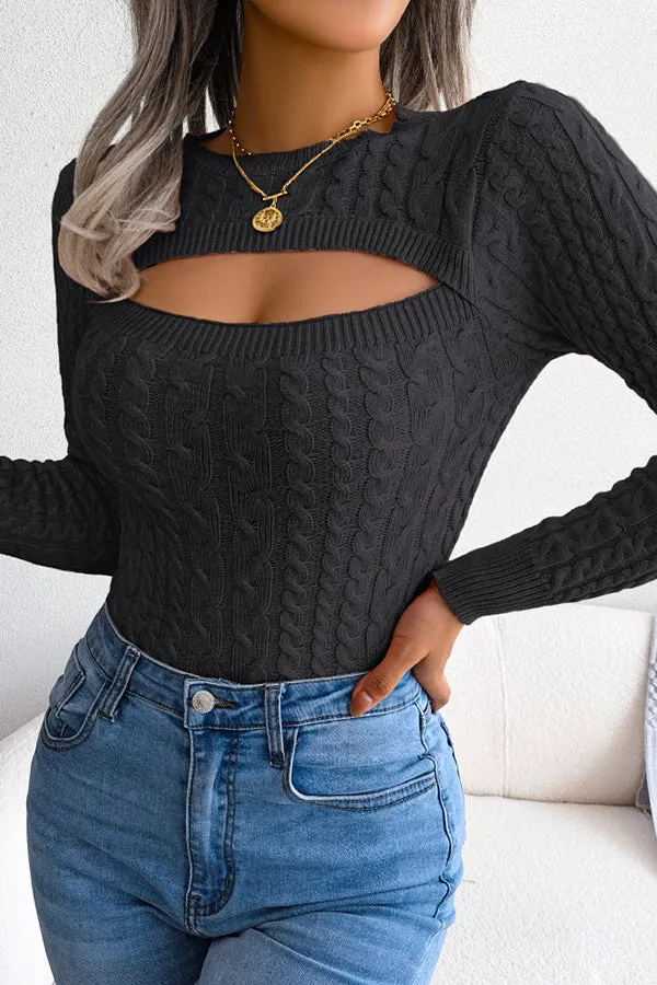 Jessica Cutout Cable Knit Sweater
