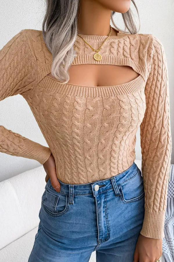Jessica Cutout Cable Knit Sweater