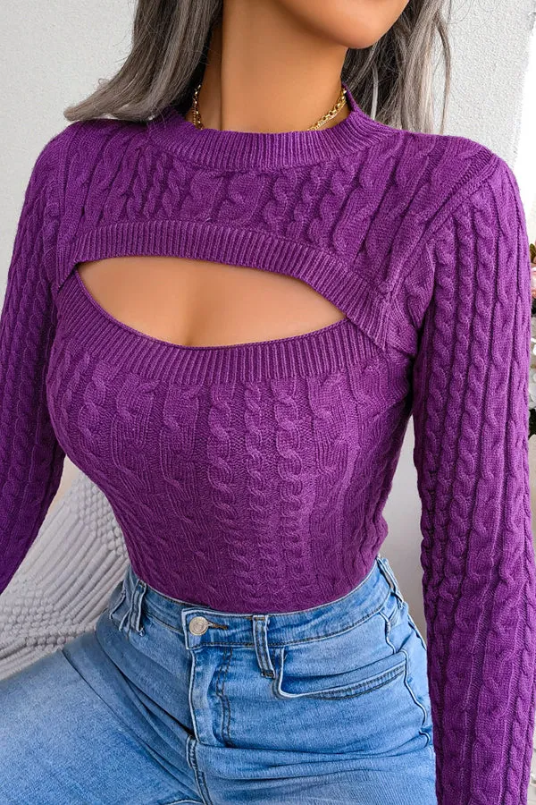 Jessica Cutout Cable Knit Sweater