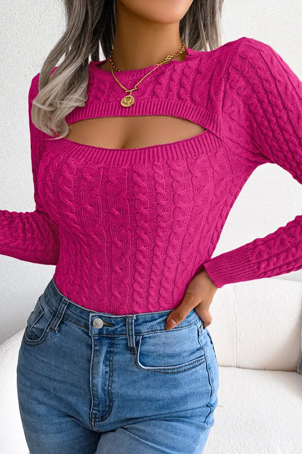Jessica Cutout Cable Knit Sweater