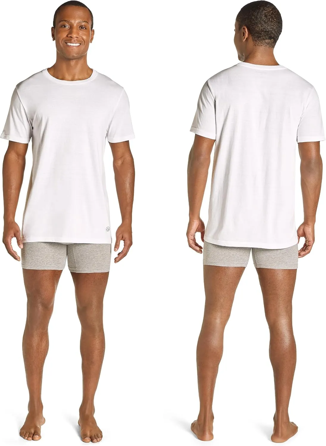 JOE BOXER White Undershirts for Men Pack of 4, Men's T-Shirts 4-Pack, Tag Free, Breathable Cotton-Poly Knit