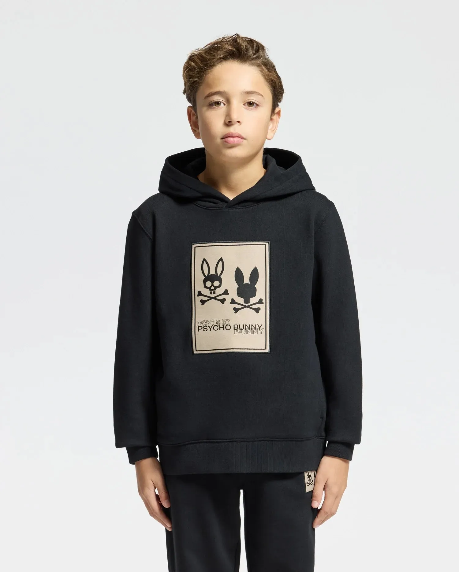 KIDS MONROE TWILL PATCH FLEECE HOODIE - B0H926D200