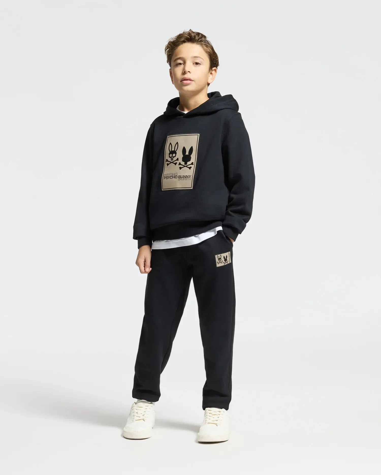 KIDS MONROE TWILL PATCH FLEECE HOODIE - B0H926D200