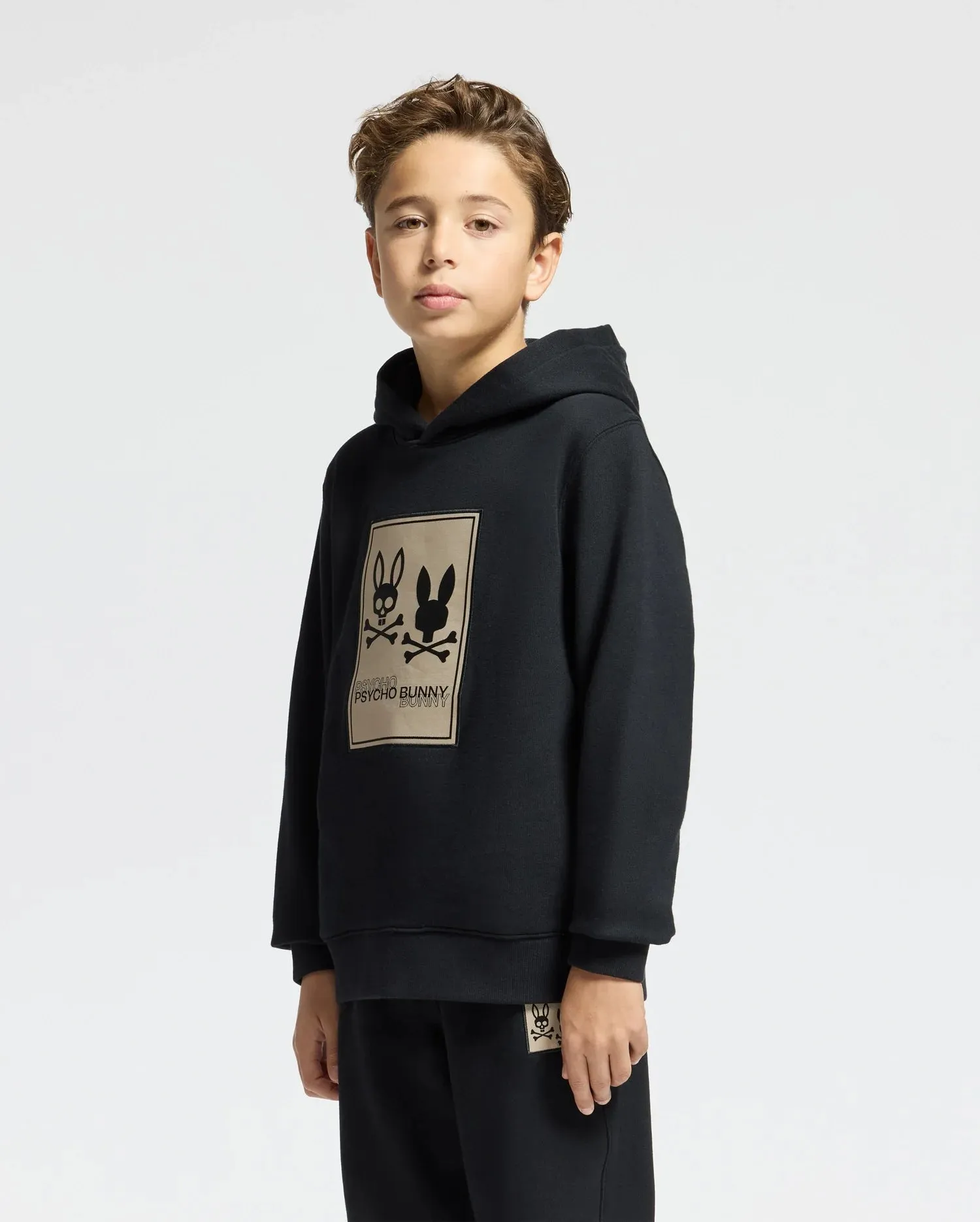 KIDS MONROE TWILL PATCH FLEECE HOODIE - B0H926D200