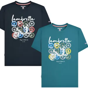 Lambretta Mens Scooter Brand Short Sleeve Cotton T-Shirt