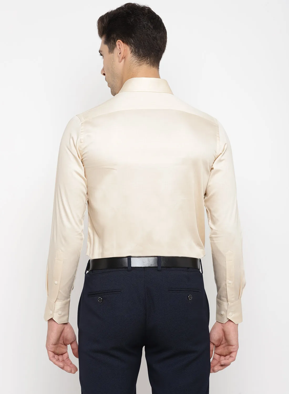 Light Beige Cotton Full Sleeve Shirt