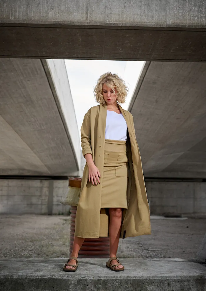 LONG CARDIGAN - 77002 - OLIVE